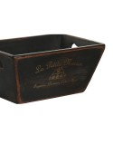 Cajas de almacenamiento Home ESPRIT Negro Madera de abeto 34 x 26 x 18 cm 4 Piezas
