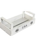 Cajas de almacenamiento Home ESPRIT Blanco Madera de abeto 39 x 19 x 12 cm 3 Piezas
