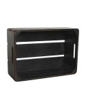 Cajas de almacenamiento Home ESPRIT Cox Apples 1830 Negro Madera de abeto 40 x 30 x 15 cm 3 Piezas