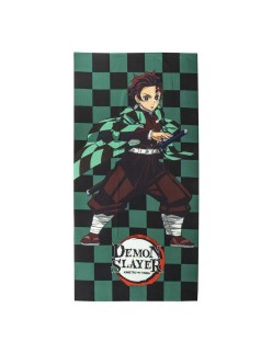 Strandbadetuch Demon Slayer grün 100 % polyester 70 x 140 cm