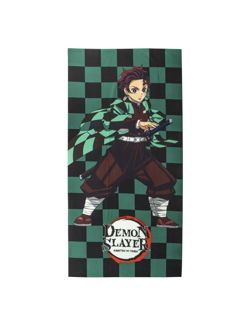 Serviette de plage Demon Slayer Vert 100 % polyester 70 x 140 cm