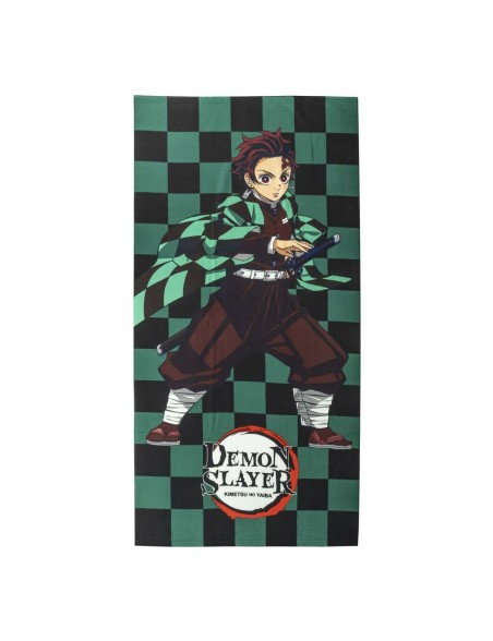 Serviette de plage Demon Slayer Vert 100 % polyester 70 x 140 cm