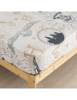 Set di Lenzuola Harry Potter Beige Multicolore Singolo
