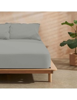 Fitted bottom sheet Decolores Liso Steel Single Smooth