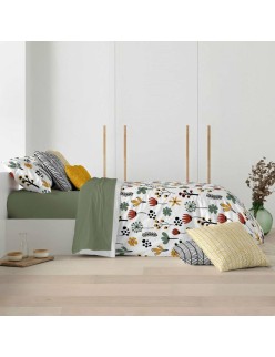 Housse de Couette Decolores Paola Multicouleur 175 Fils 140 x 200 cm