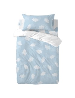 Bettbezug-Set HappyFriday Basic Kids Blau Babybettchen 2 Stücke