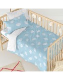 Bettbezug-Set HappyFriday Basic Kids Blau Babybettchen 2 Stücke