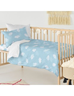 Bettbezug-Set HappyFriday Basic Kids Blau Babybettchen 2 Stücke