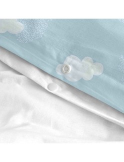 Bettbezug-Set HappyFriday Basic Kids Blau Babybettchen 2 Stücke