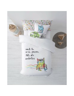 Housse de Couette Decolores Líos Catalá Multicouleur 175 Fils 155 x 220 cm