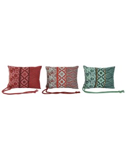 Cojín Home ESPRIT Rojo Verde Coral 30 x 10 x 20 cm (3 Unidades)
