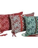 Cojín Home ESPRIT Rojo Verde Coral 30 x 10 x 20 cm (3 Unidades)