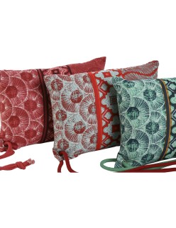 Cojín Home ESPRIT Rojo Verde Coral 30 x 10 x 20 cm (3 Unidades)