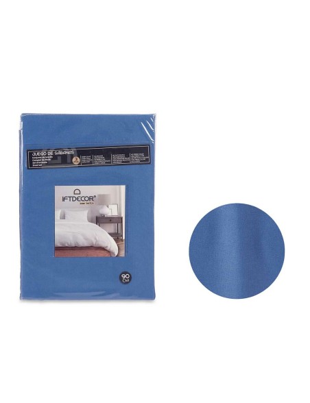 Jeu de draps Bleu Lit 1 persone 3 Pièces