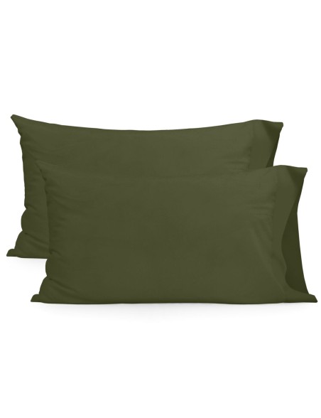Funda de almohada HappyFriday Basic Verde 50 x 75 cm (2 Unidades)
