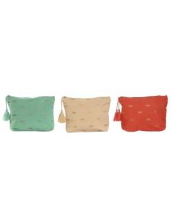 Neceser de Viaje Home ESPRIT Verde Beige Coral 25 x 5 x 20 cm (3 Unidades)