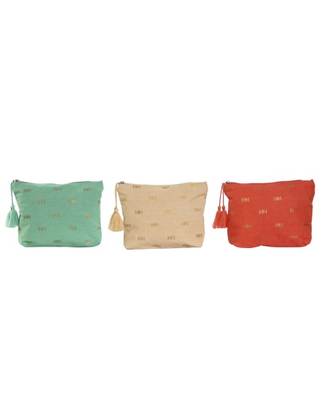 Nécessaire de Voyage Home ESPRIT Vert Beige Corail 25 x 5 x 20 cm (3 Unités)