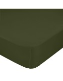 Drap housse HappyFriday BASIC Vert foncé 90 x 200 x 32 cm