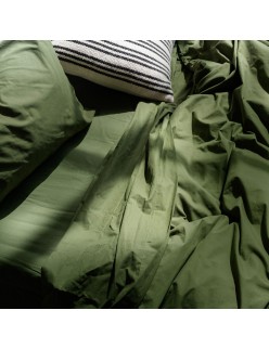 Drap housse HappyFriday BASIC Vert foncé 90 x 200 x 32 cm