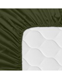 Fitted sheet HappyFriday BASIC Dark green 90 x 200 x 32 cm