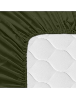 Drap housse HappyFriday BASIC Vert foncé 90 x 200 x 32 cm