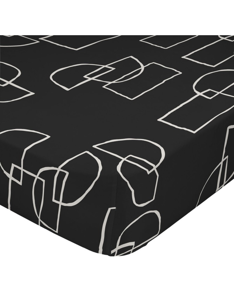 Drap housse HappyFriday BLANC Multicouleur 180 x 200 x 32 cm