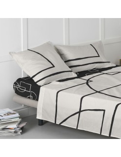 Drap housse HappyFriday BLANC Multicouleur 180 x 200 x 32 cm