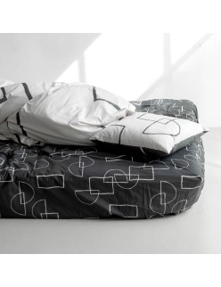 Drap housse HappyFriday BLANC Multicouleur 180 x 200 x 32 cm