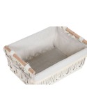Cesto para la Ropa Sucia Home ESPRIT Blanco Natural Metal Shabby Chic 42 x 32 x 51 cm 5 Piezas