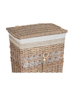 Cesto para la Ropa Sucia Home ESPRIT Beige Natural Mimbre Shabby Chic 47 x 35 x 55 cm 5 Piezas