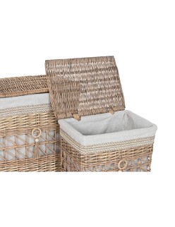 Cesto para la Ropa Sucia Home ESPRIT Beige Natural Mimbre Shabby Chic 47 x 35 x 55 cm 5 Piezas