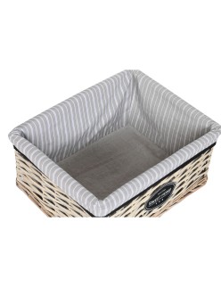 Cesto para la Ropa Sucia Home ESPRIT Blanco Marrón Negro Gris Natural Mimbre Shabby Chic 47 x 35 x 55 cm 5 Piezas