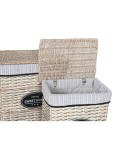 Cesto para la Ropa Sucia Home ESPRIT Blanco Marrón Negro Gris Natural Mimbre Shabby Chic 47 x 35 x 55 cm 5 Piezas
