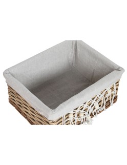 Cesto para la Ropa Sucia Home ESPRIT Blanco Natural Mimbre Shabby Chic 47 x 35 x 55 cm 5 Piezas