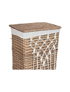 Cesto para la Ropa Sucia Home ESPRIT Blanco Natural Mimbre Shabby Chic 47 x 35 x 55 cm 5 Piezas