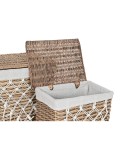 Cesto para la Ropa Sucia Home ESPRIT Blanco Natural Mimbre Shabby Chic 47 x 35 x 55 cm 5 Piezas