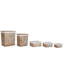 Cesto para la Ropa Sucia Home ESPRIT Blanco Natural Mimbre Shabby Chic 47 x 35 x 55 cm 5 Piezas