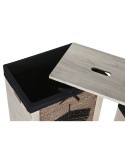Cesto para la Ropa Sucia Home ESPRIT Negro Natural Madera 40 x 30 x 56 cm 5 Piezas