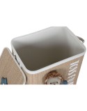Cesto para la Ropa Sucia Home ESPRIT Verde Natural Infantil 44 x 44 x 45 cm 4 Piezas