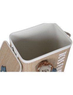 Cesto para la Ropa Sucia Home ESPRIT Verde Natural Infantil 44 x 44 x 45 cm 4 Piezas