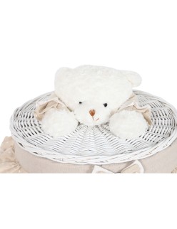 Cesto para la Ropa Sucia Home ESPRIT Blanco Beige Mimbre Shabby Chic 45 x 45 x 68 cm 4 Piezas