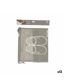 Portazapatos Gris PVC 29 x 43 cm Tela (12 Unidades)