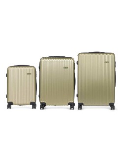 Set of suitcases Green Stripes 3 Pieces
