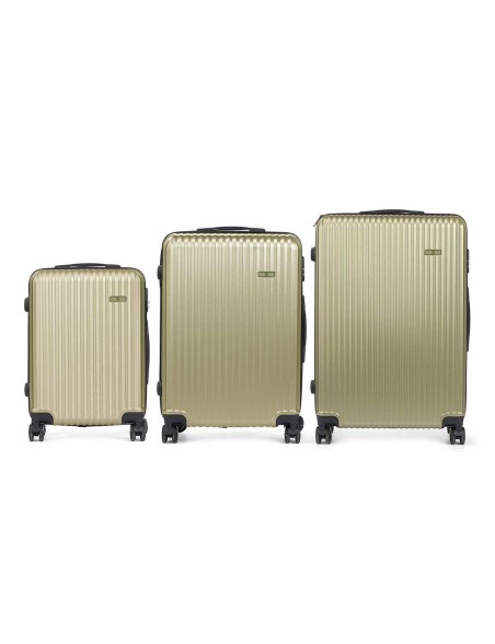Set of suitcases Green Stripes 3 Pieces