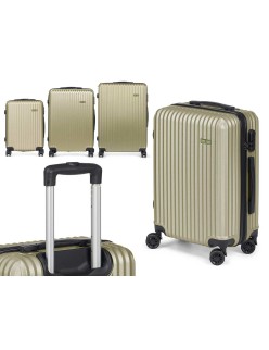 Set of suitcases Green Stripes 3 Pieces