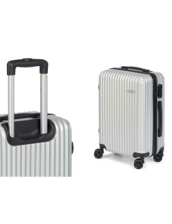 Set of suitcases Light grey Stripes 3 Pieces