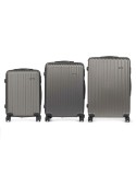 Set of suitcases Dark grey Stripes 3 Pieces
