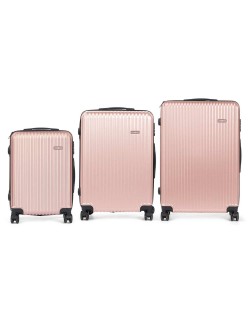 Set of suitcases Pink Stripes 3 Pieces