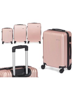 Set di valigie Rosa Righe 3 Pezzi