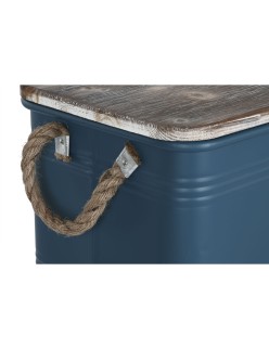 Lot de paniers Home ESPRIT Métal Bois d'épicéa 68 x 36 x 33 cm (3 Unités)